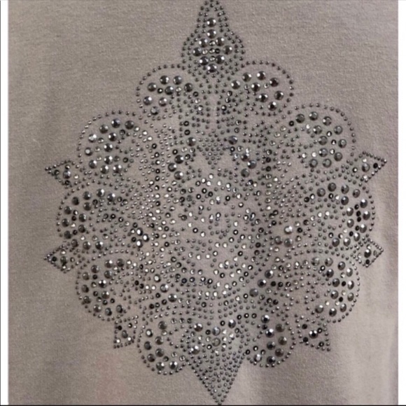 BCBG Studded Mandala Lightweight Zip Sweatshirt - Picture 5 of 16